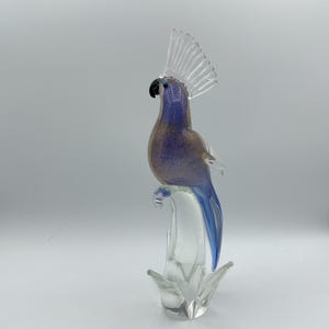 Vintage Murano Hand-Blown Art Glass Sculpture – Cockatoo Bird by Formia Vetri, circa 1970, Italy – Original Venetian Studio Artwork. Bild 3