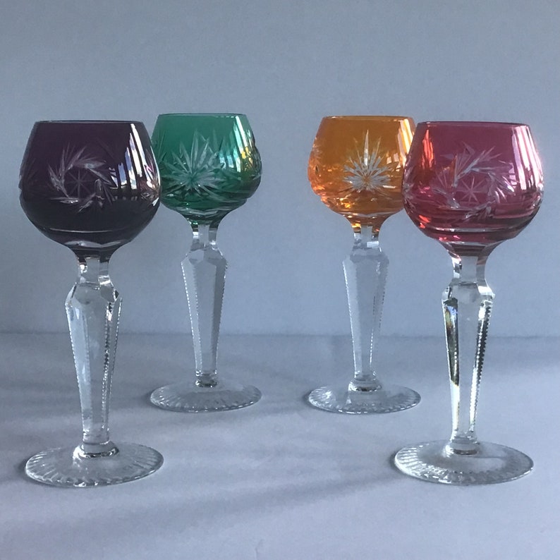 Set of 4 Vintage NACHTMANN Glass Crystal Cordial Goblet Etsy
