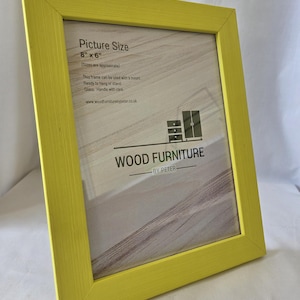 8 x 6 Yellow Picture Frame, Photo frames, Handmade Wooden Furniture by Skilled Furniture Maker
