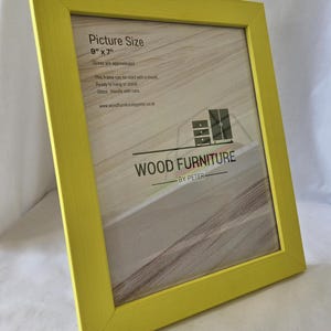 7 x 9 Yellow Picture Frame, Photo frames, Handmade Wooden Furniture by Skilled Furniture Maker