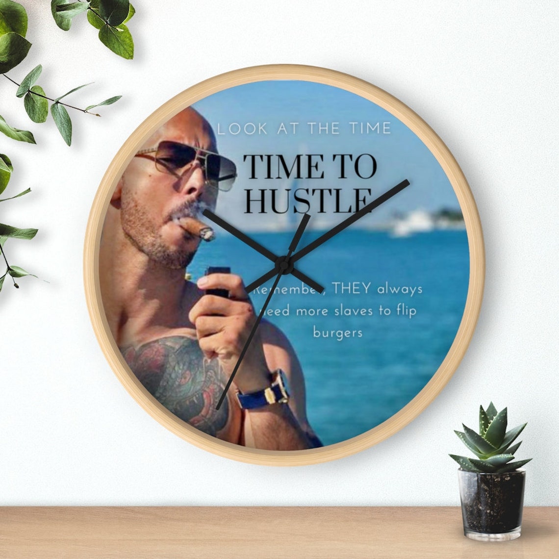 Andrew Tate Motivational Wall Clock Tate Clock Cobra Tate Etsy