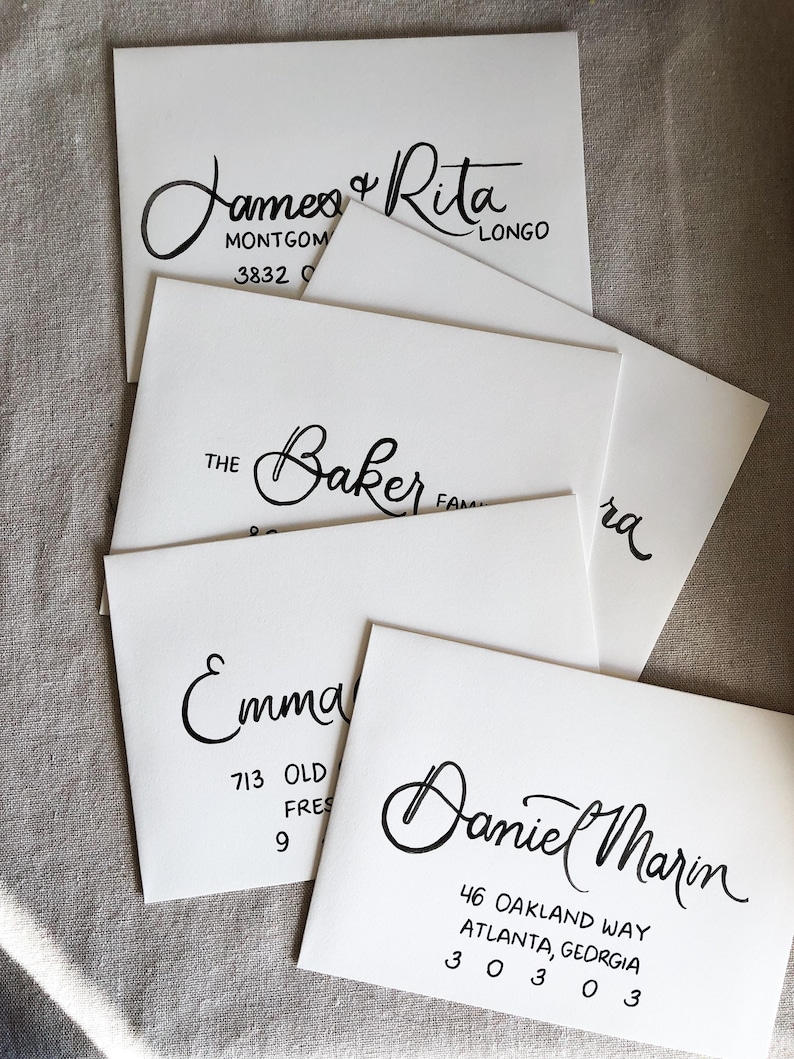 Modern Hand Lettered Painted Envelope Addressing, “sorrento” Font ...