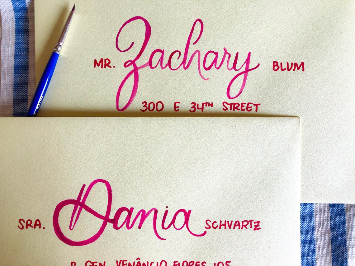 Modern Hand Lettered Painted Envelope Addressing, “sorrento” Font ...