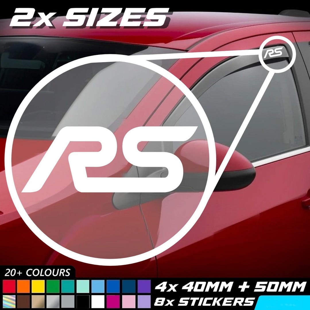 Vehicle Ras Sticker RS Ford Car Vinyl Decal Sticker: Bumper & Window Graphics (8 Pack ...