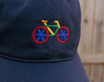 Bright Bikes Dad Hat, Gift for Cyclists, Present for Bicycle Lovers, Biking Cap, Cycologist, Fun Embroidery, Outdoor