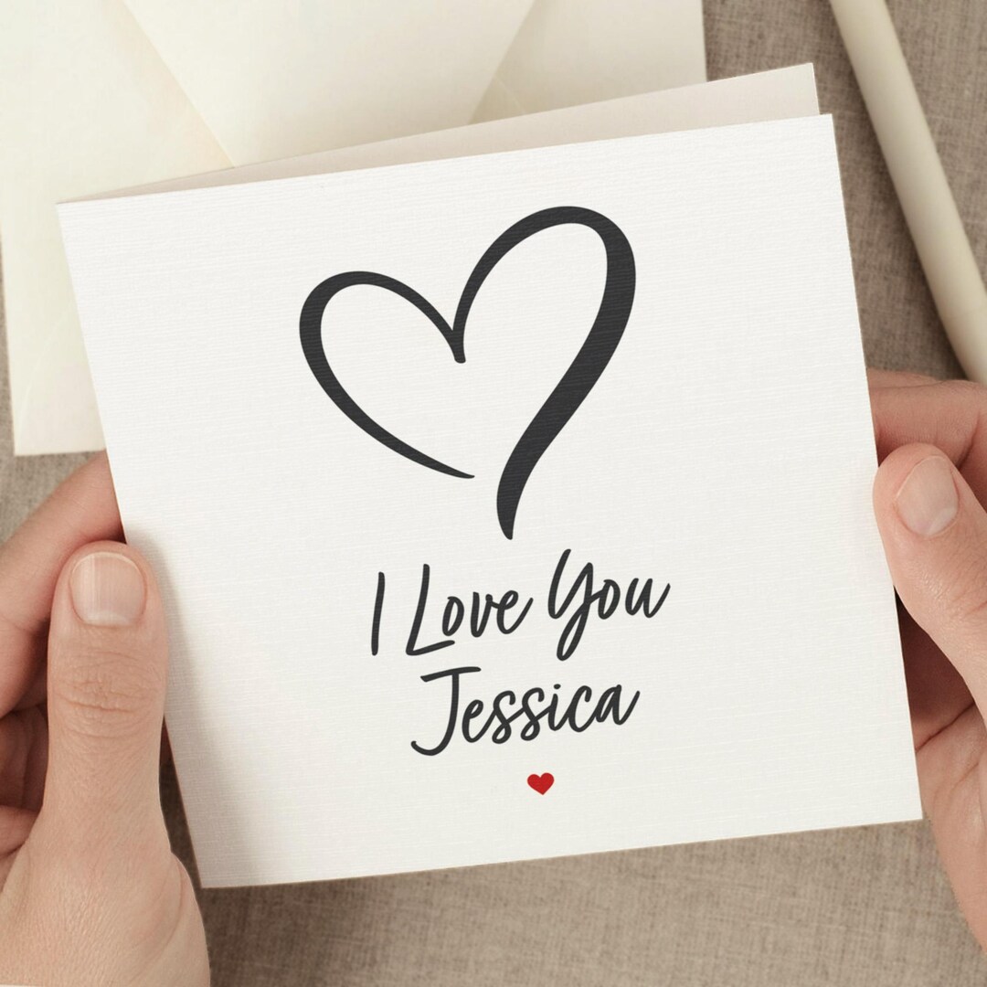 Happy Valentines Day Card for Her, Personalized I Love You Card for ...