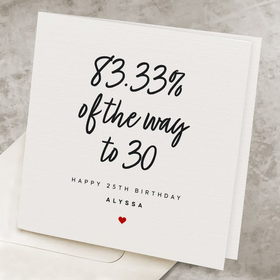 Cute 25th Birthday Card, For Her, Personalized Custom Name, Funny 25 Years Old Birthday Card, For Him, 25th Birthday Gift For Daughter/Son