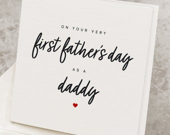 New Dad Fathers Day Card, For Husband, Newborn Baby Happy 1st Father's Day Card, For Daddy, From Wife, First Fathers Day Card For New Father