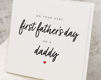 New Dad Fathers Day Card, For Husband, Newborn Baby Happy 1st Father&#39;s Day Card, For Daddy, From Wife, First Fathers Day Card For New Father