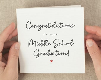 Middle School Graduation Card Girl 2024 Middle School Grad Card Boy Junior High School Graduation Gifts Middle School Congratulations Cards