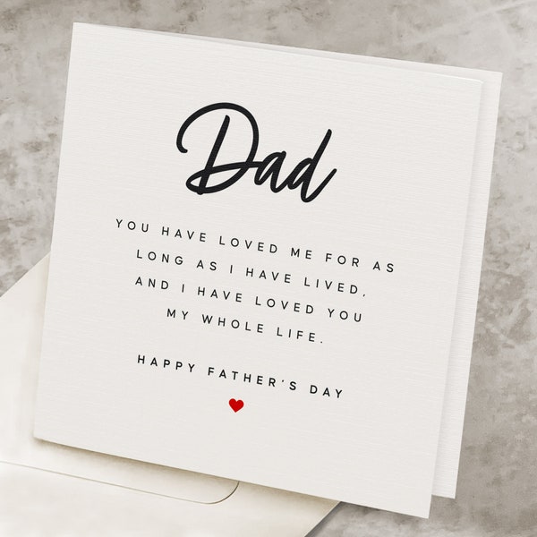 Cute Happy Fathers Day Card, Father's Day Card From Daughter, From Son, Fathers Day Gift, Greeting Card For Dad, Poem For Daddy FD003