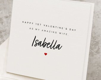 Valentines Card For New Wife, First Valentines Day Married, 1st Valentine's Day As My Wife, Romantic Valentine's Card For Newly Wed Wife