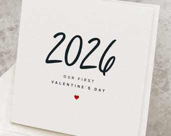 1st Valentines Day Card For Him, 2026, Our First Valentine's Day Together Card For Her, Romantic Happy 1st Valentines, Boyfriend, Girlfriend
