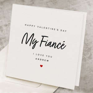 Personalized Valentines Card For Fiance, Happy Valentine&#39;s Day Card For Future Husband, Love Fiancé, Valentines Day Card For Husband-To-Be