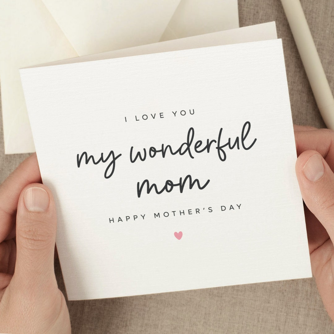 Mothers Day Card for Mom, I Love You Mom Mothers Day Greeting Card From ...