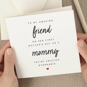 Friend First Mother&#39;s Day Card, Best Friend 1st Mother&#39;s Day Card, New Mom, Friend First Baby Happy Mothers Day Card Personalized, New Mommy