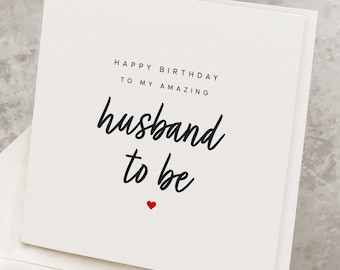 Carte d’anniversaire de fiancé romantique, pour lui, carte d’anniversaire de mari à être, cadeau d’anniversaire pour futur mari, carte d’anniversaire pour fiancé HB125