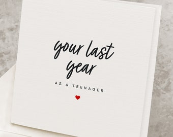 Funny 19th Birthday Card, For Daughter, For Son, For Your Last Year As A Teenager, Nineteenth Birthday Card, For Sister, For Brother