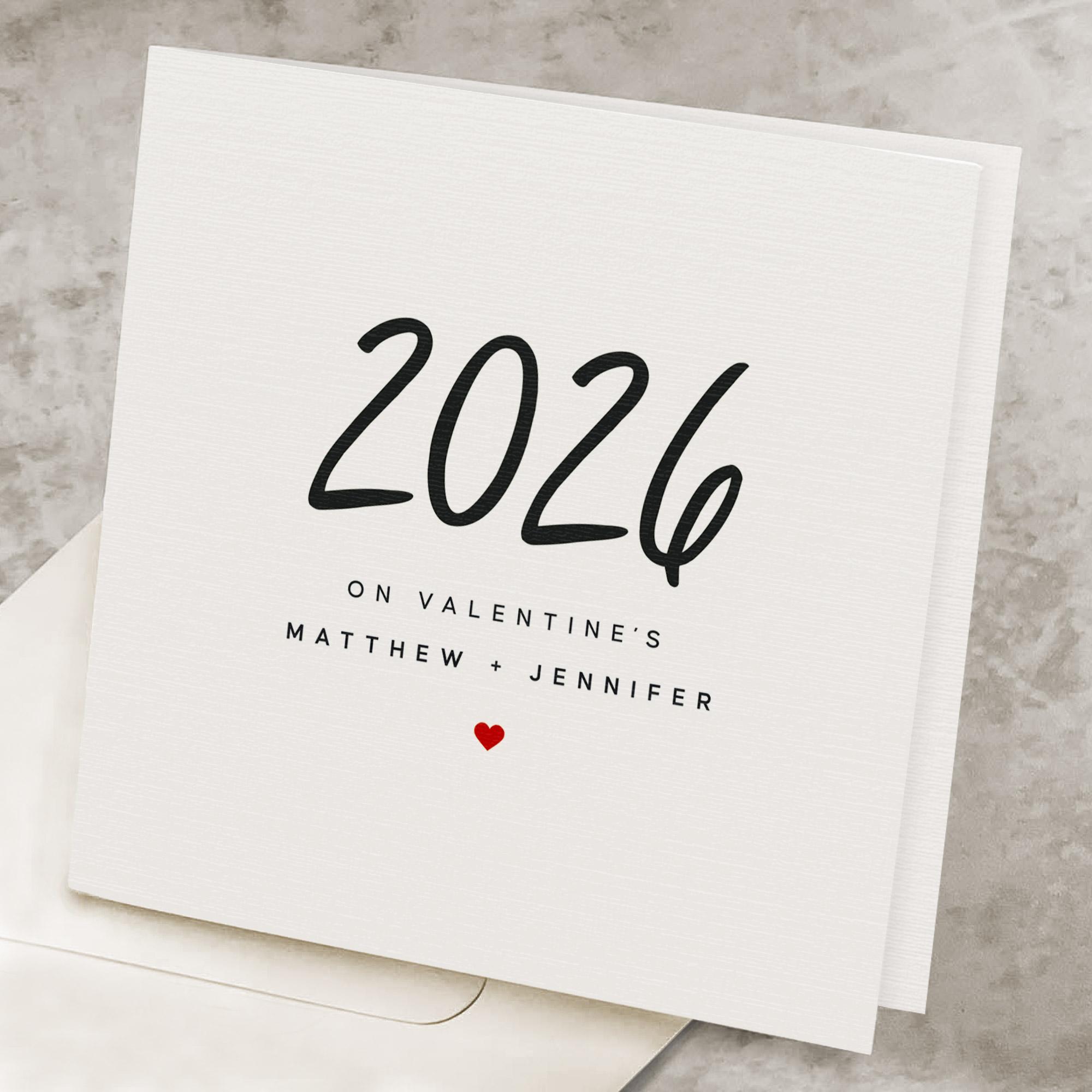Personalized Valentines Day Card, 2026, Romantic Happy Valentine's