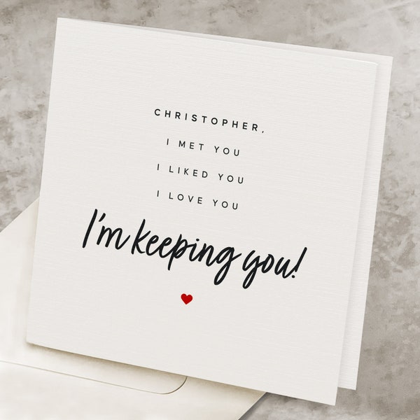 Romantic Valentines Card For Him, I Love You Valentines Day Card For Boyfriend, For Husband Sweet Romantic Valentine's Card For Man