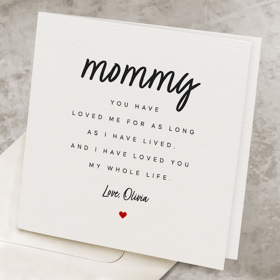 Personalized Mothers Day Card From Daughter, Happy Mother's Day Card From  Son, Mothers Day Gift From Newborn Baby, Heartfelt Message Poem