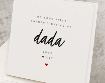1st Fathers Day As My Dad Card, First Father's Day As A Dada, From Newborn Daughter, Son, Baby, New Daddy Fathers Day Card, New Father