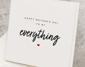 Romantic Happy Mothers Day Card For Wife, From Husband, Happy Mother's Day Card Love, For Girlfriend, Happy Mothers Day Gift, From Boyfriend