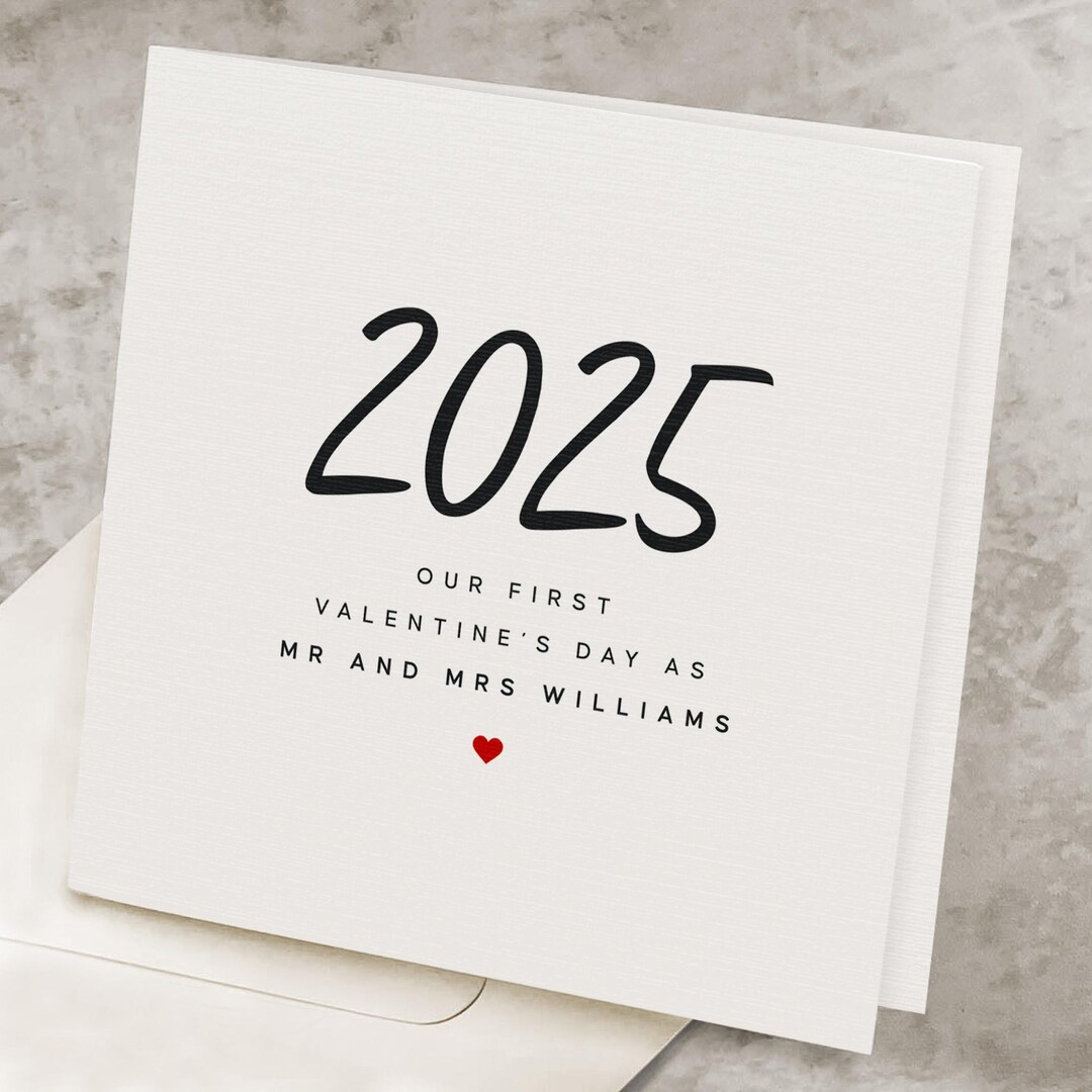 First Valentines Married Card for Husband, for Wife, 1st Valentine's ...