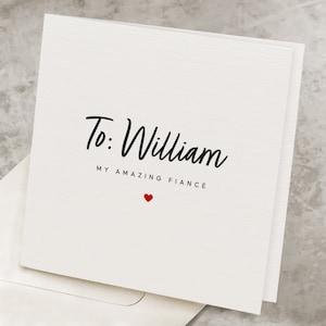 Personalized Fiance Valentines Card, Future Husband, Romantic Happy Valentine&#39;s Card For Fiancé, Husband-To-Be Happy Valentines Day Card