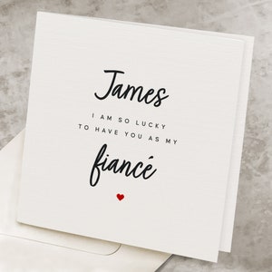 Fiancé Valentines Card, Personalized Valentines Day Card For Future Husband, Lucky To Have You As My Fiancé, Husband-To-Be Valentines Gift