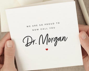 PHD Graduation Card, Personalized Doctor Graduation Card, PhD Congratulations Card, Doctoral Phd Degree Completion, Custom PHD Grad Gift