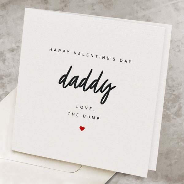 Valentines Day Card For Expecting Daddy, From Unborn Baby, Expectant Dada, Father, Happy Valentine's Day Card From The Baby Bump, To Dad