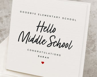 Elementary School Graduation Card, For Girl, For Boy, Cute Elementary School Graduation Gift, Personalized Name, For Daughter, For Son