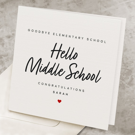 Elementary School Graduation Card, for Girl, for Boy, Cute