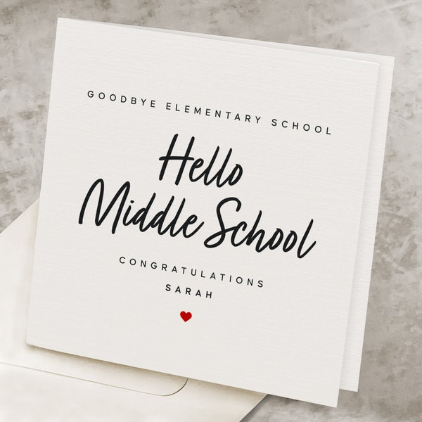 Elementary School Graduation Card, For Girl, For Boy, Cute Elementary School Graduation Gift, Personalized Name, For Daughter, For Son