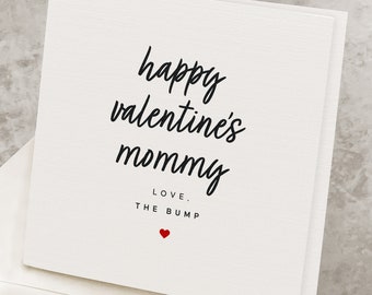 Valentines Day Card For Pregnant Mom, Mommy, Expecting Wife, Happy Valentine's Day Card From Unborn Baby, The Bump, To Expectant Mother