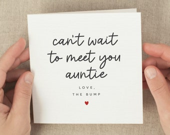 Aunt Mothers Day Pregnancy Announcement Card, Auntie, Aunt-To-Be Happy Mother's Day Card, From The Bump, Baby Announcement For Future Aunt