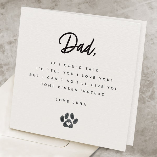 Dog Father's Day Card, From Dog To Dog Dad, Father's Day Gift To Dog Dad, Personalized, Father's Day Card From Dog, Doggy Daddy Father's Day