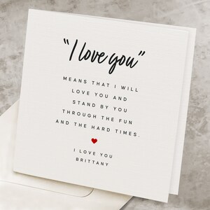 Poem Valentines Day Card, Personalized Love Letter, Valentine&#39;s Day Card For Her, Wife, Girlfriend, I Love You Valentines Card, Her Name