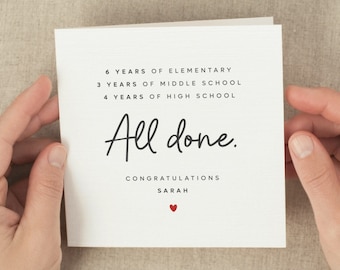 Custom High School Graduation Card, For Daughter, Personalized High School Graduation Card For Son, Cute High School Congratulations Card