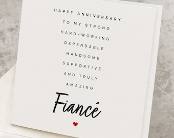 Carte d’anniversaire pour fiancé avec poème, cadeau d’anniversaire romantique pour futur mari, carte de joyeux anniversaire mignonne pour futur mari, pour lui