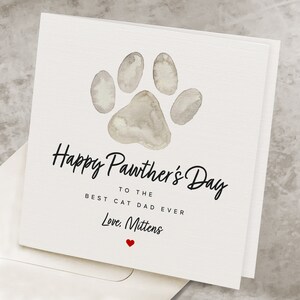 Cat Dad Fathers Day Card, Best Cat Dad Father&#39;s Day Card, From Cat, Happy Pawthers Day Card From Kitty, Personalized, Cat Fathers Day Gift