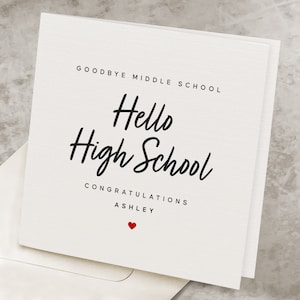 Middle School Graduation Card, For Girl, For Boy, Personalized Middle School Graduation Gift, Congratulations Grad Card For Daughter/Son