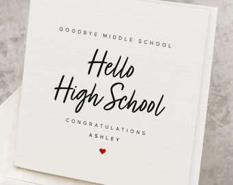 Middle School Graduation Card, For Girl, For Boy, Personalized Middle School Graduation Gift, Congratulations Grad Card For Daughter/Son