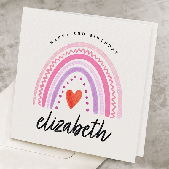 3rd Birthday Card for Girl, for Daughter, 3rd Birthday Gift, for