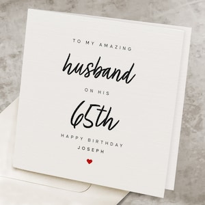 65th Husband Birthday Card, Romantic 65 Years Birthday Card For Husband, From Wife, Cute Personalized Senior 65th Birthday Gift To Husband
