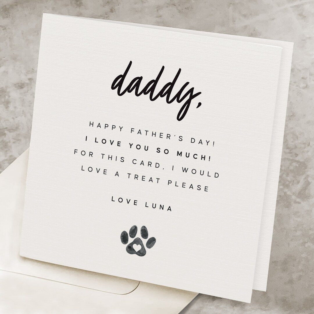 Funny Dog Dad Father's Day Card, Personalized Name, Father's Day Card ...