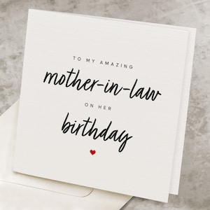 Best Mother-In--Law&#39;s Birthday Card, Birthday Card For Amazing Mother In Law, From Daughter In Law, MIL Birthday Gift, From Son In Law