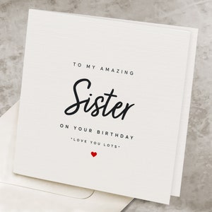 Birthday Card For Amazing Sister, Favorite Sister Birthday Card, Personalized, Love You Lots Sister, Cute Birthday Gift For Sister HB090