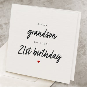 Happy 21st Birthday Card For Grandson, 21 Years Old Amazing Grandson&#39;s Birthday Card, Twenty-One Years Old Grandson&#39;s Cute Birthday Gift